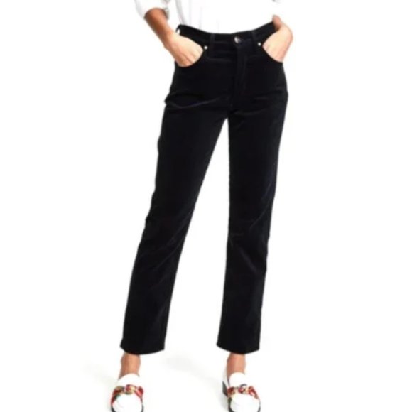 GoldSign 'Benefit' Navy Corduroy Straight Leg High Rise Wide Pants Sz 24 00 XS - Picture 1 of 11